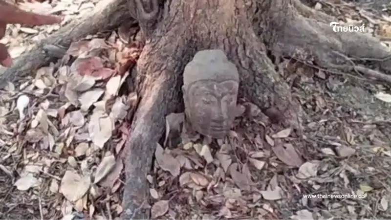 พบเศียรพระโบราณ 100 ปีถูกตัดทิ้งหลังวัดมหาธาตุ คาดคนร้ายเจอดี