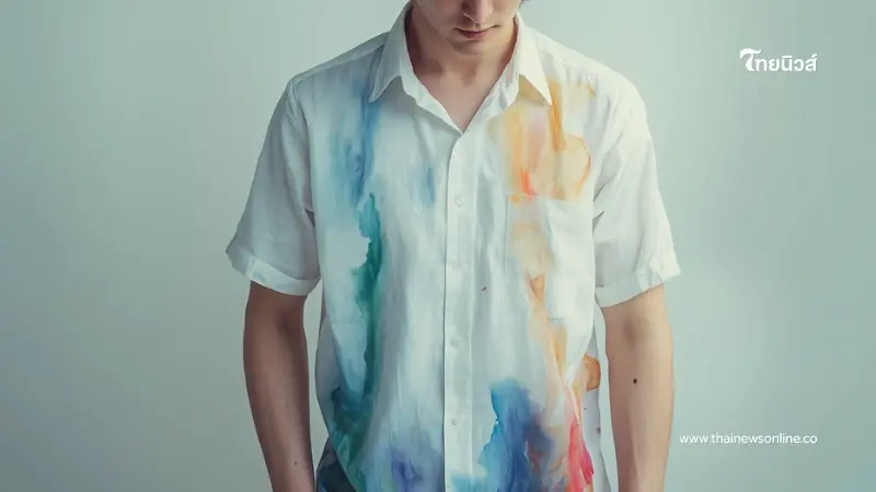 เสื้อผ้าสีตกอย่าพึ่งทิ้ง ใช้ของที่มีในบ้าน เปลี่ยนเสื้อด่างเป็นเสื้อใหม่