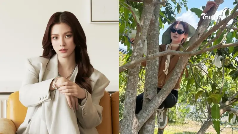 ใบเฟิร์น พิมพ์ชนก ควงคุณแม่เก็บมะม่วง โมเมนต์เรียบง่ายแต่อบอุ่น