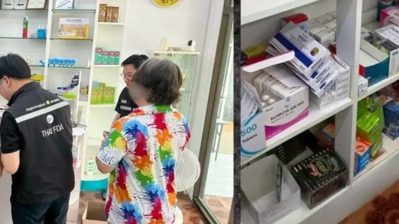 งานเข้า ร้านขายยาอ้างร้อนจนปรอทแตก จนท.บุกตรวจโป๊ะแตกเต็ม ๆ