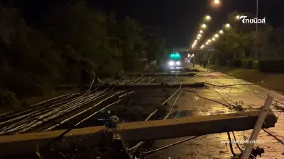 พายุถล่มชัยนาท เสาไฟฟ้าโค่นกว่า 30 ต้น ทับหญิงชราเสียชีวิต