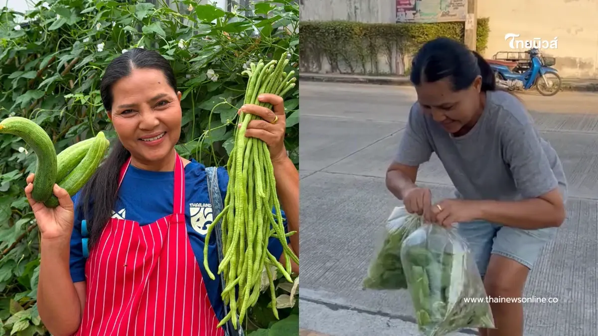 แฟน ๆ แห่อุดหนุน "สุนารี" เปิดแผงขายผักออร์แกนิกปลูกเองกับมือ