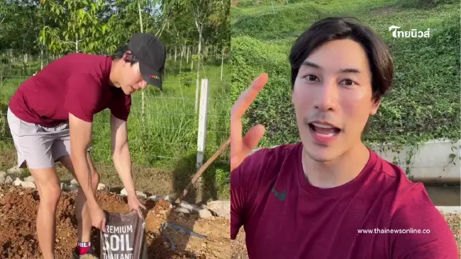 หล่อแถมขยันมาก เคน ภูภูมิ ลุยสวนทุเรียนแดนใต้ ใส่ปุ๋ยด้วยตัวเอง