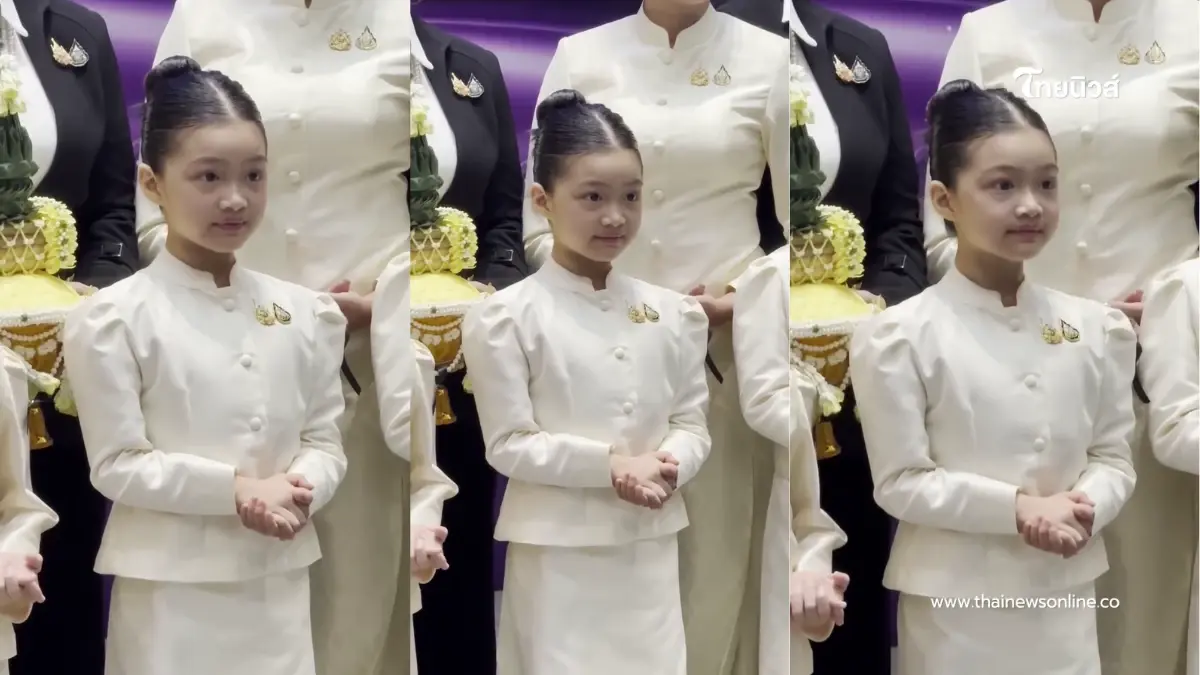 "น้องวีจิ" ในวัย 7 ขวบ ร่วมถวายพระพร มารยาทงามสมเป็นลูกพ่อหนุ่ม