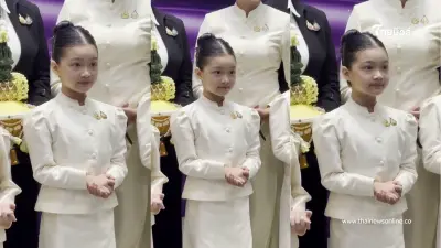 "น้องวีจิ" ในวัย 7 ขวบ ร่วมถวายพระพร มารยาทงามสมเป็นลูกพ่อหนุ่ม