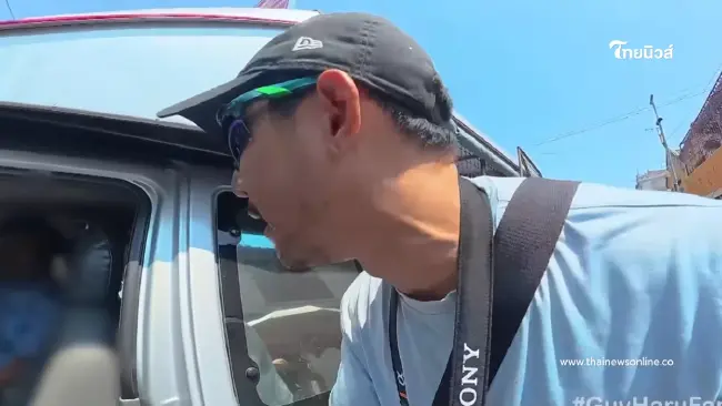 เผยนาทีระทึก "กาย รัชชานนท์" กระโดดขวางกระบะซิ่งบีบแตรไล่เด็ก