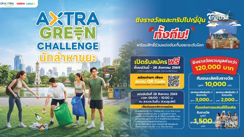 โค้งสุดท้าย! "AXTRA GREEN CHALLENGE นักล่าหาขยะ" ชิงรางวัลและทริปไปญี่ปุ่นยกทีม