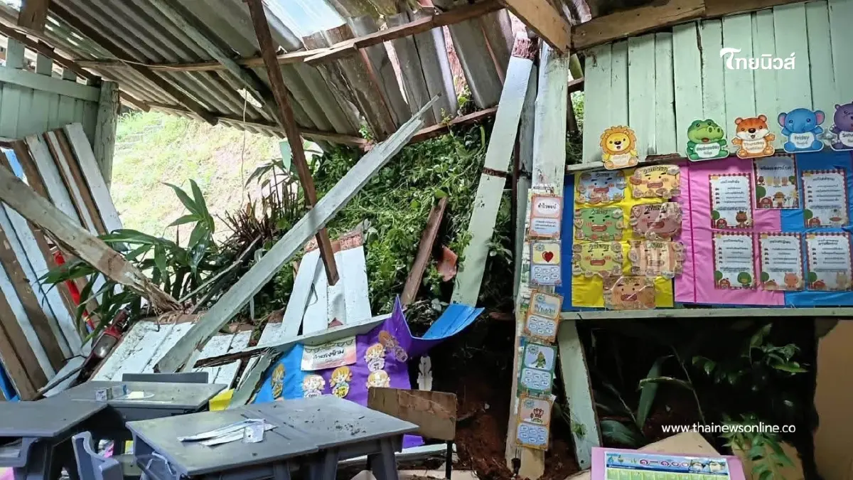 ฝนถล่มแม่สะเรียง ดินสไลด์ทับโรงเรียน-ถนน ป่าแป๋เร่งเปิดทาง ฝนถล่มแม่สะเรียง ดินสไลด์ทับโรงเรียน-ถนน ป่าแป๋เร่งเปิดทาง