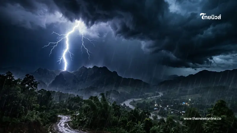 สภาพอากาศคืนนี้ เตือน 40 จังหวัด เจอฝนตกหนัก ระวังน้ำท่วมฉับพลัน