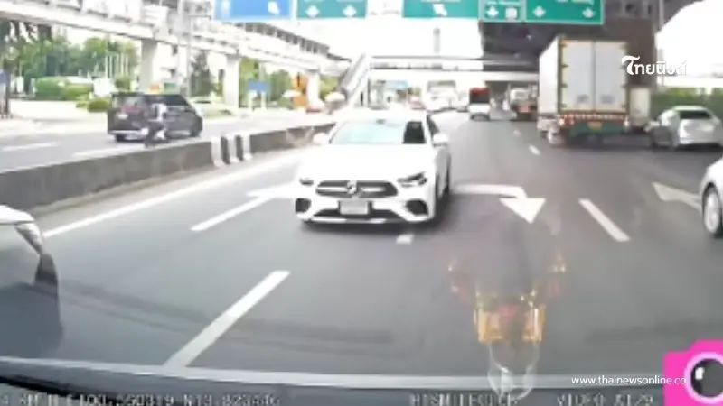 ชัดแล้วใครขับ รถเบนซ์สีขาวย้อนศรวิภาวดีฯ เปิดข้อมูลคนขับ