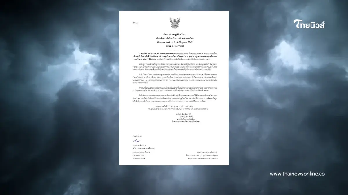 เตือน ฉ.1 ไทยเตรียมรับมือฝนตกหนักถึงหนักมาก ระวังน้ำท่วมฉับพลัน เตือน ฉ.1 ไทยเตรียมรับมือฝนตกหนักถึงหนักมาก ระวังน้ำท่วมฉับพลัน